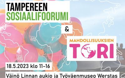 Mahdollisuuksien tori ja Sosiaalifoorumi to 18.5. klo 11-16